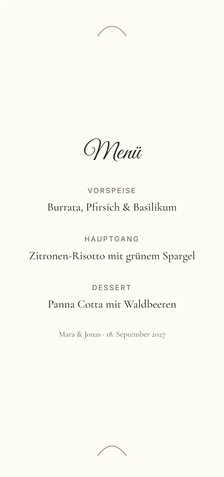 Menükarte im DIN-lang-Format
